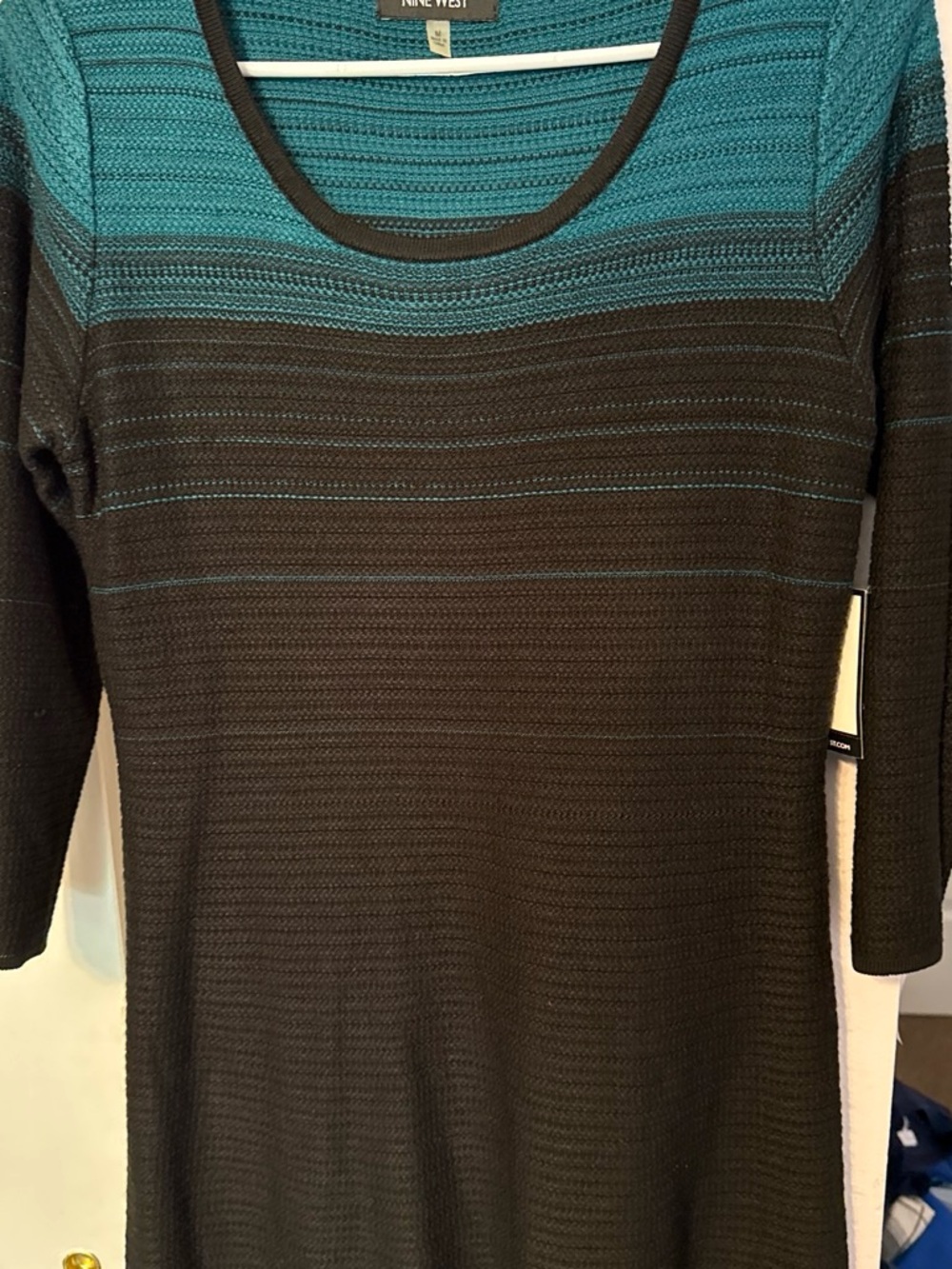 Nine West holiday Striped Knit Sweater dress NEW with tags vintage